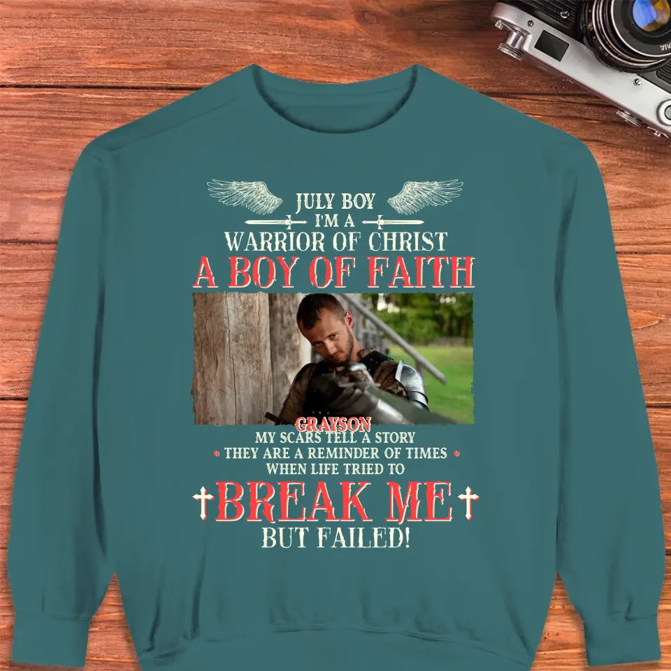 Warrior Of Christ - Custom Photo - Personalized Gifts For Him -  Sweater