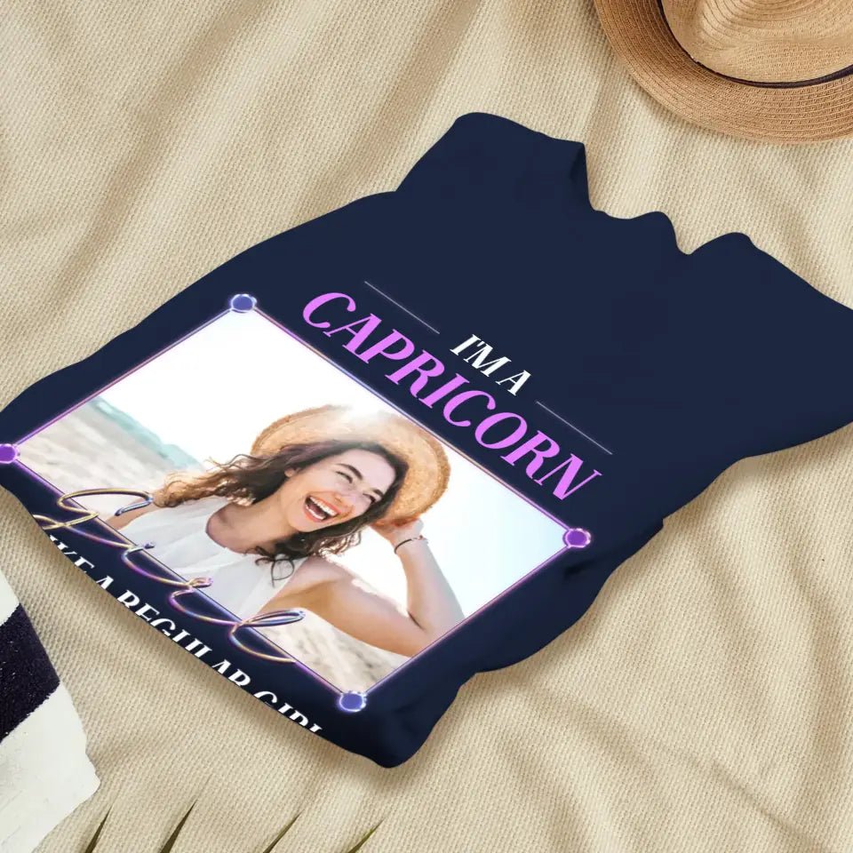 Vintage Zodiac - Custom Photo - Personalized Gifts For Her - T-Shirt