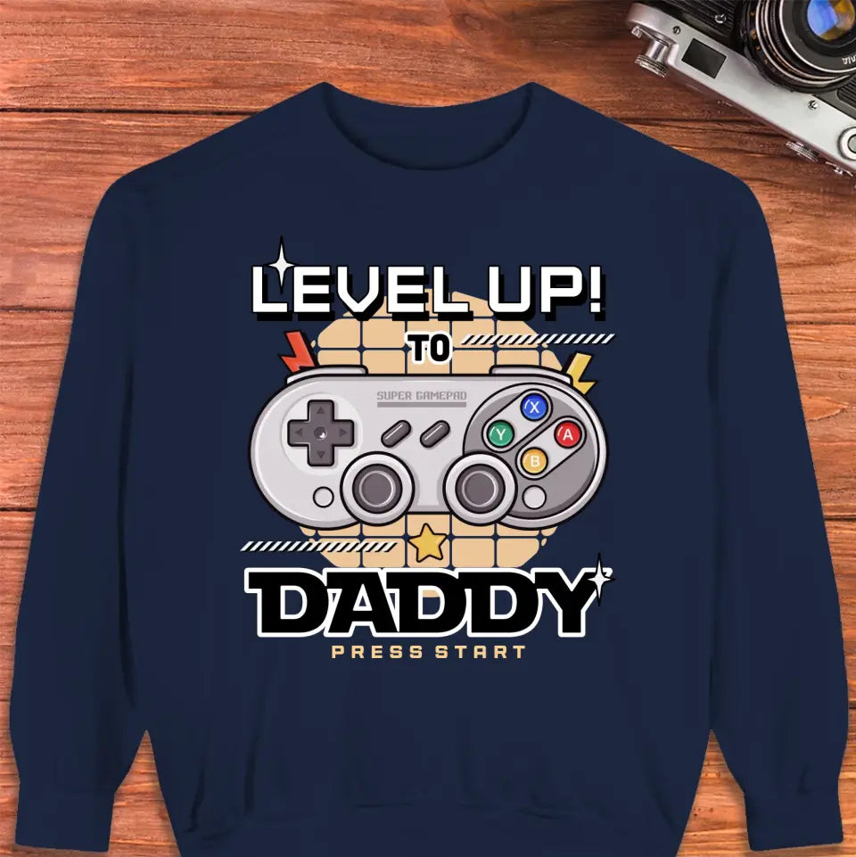 Level Up To Daddy - Custom Character - Personalized Gifts For Dad - T-Shirt