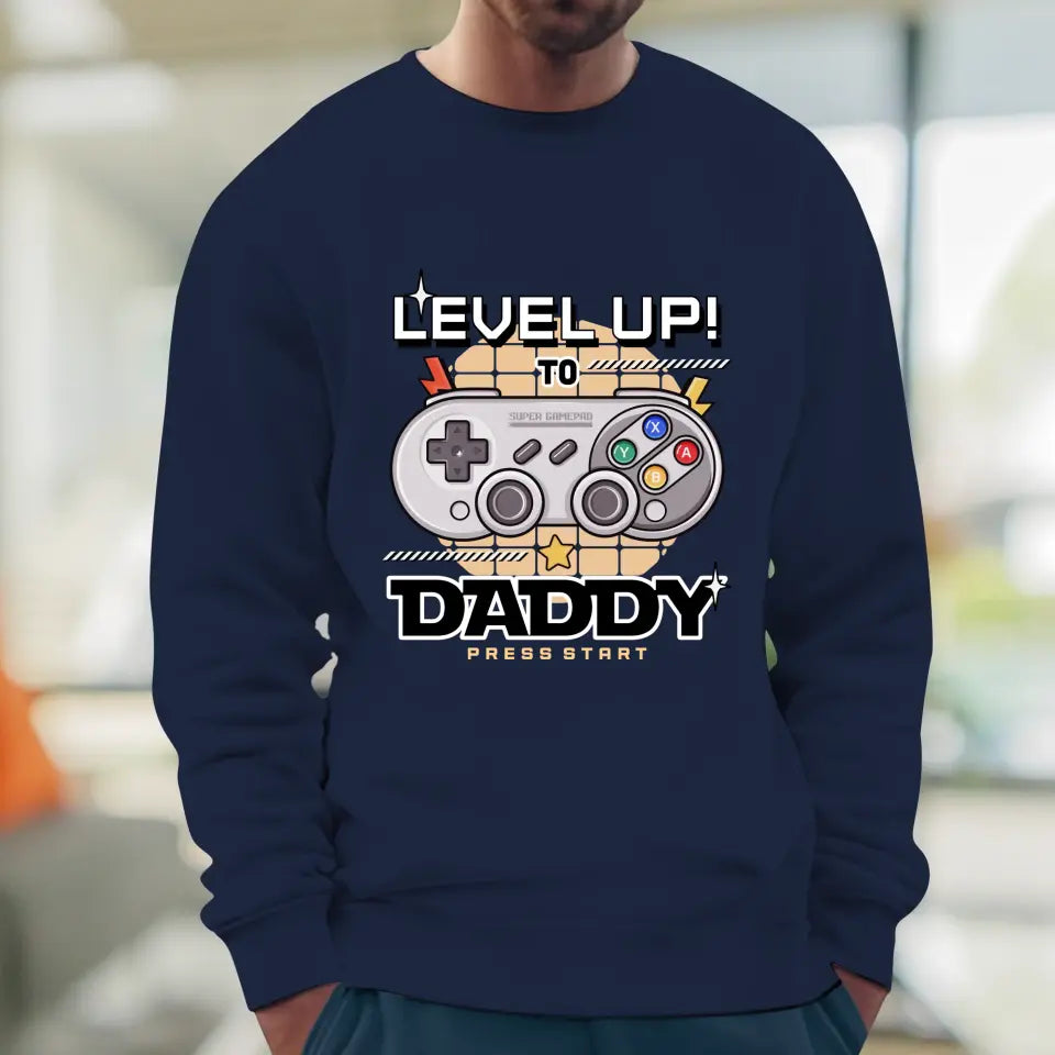 Level Up To Daddy - Custom Character - Personalized Gifts For Dad - T-Shirt