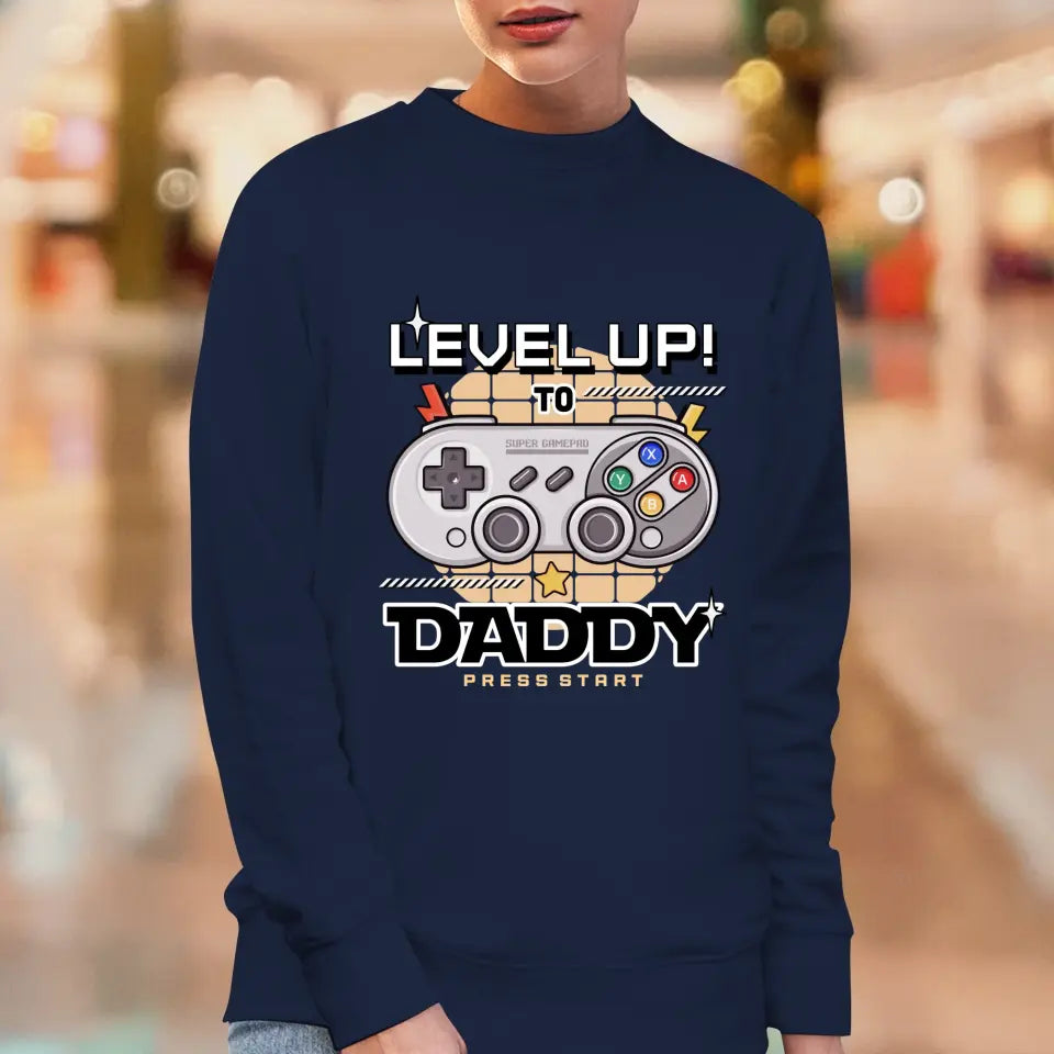 Level Up To Daddy - Custom Character - Personalized Gifts For Dad - T-Shirt