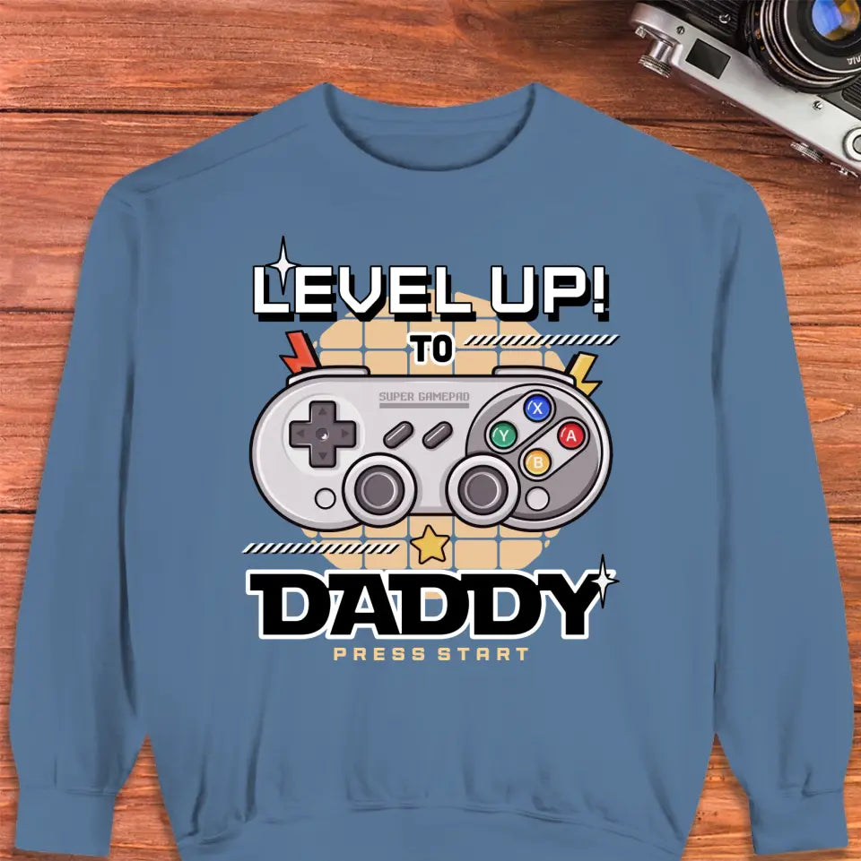 Level Up To Daddy - Custom Character - Personalized Gifts For Dad - T-Shirt