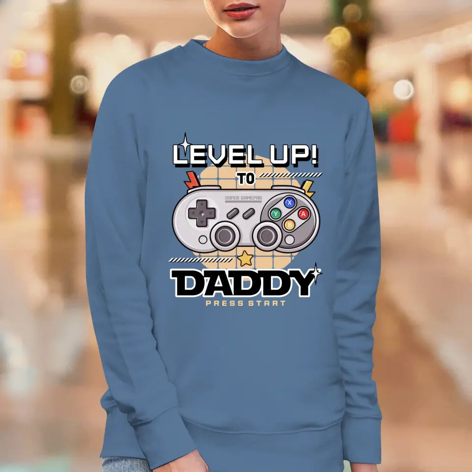 Level Up To Daddy - Custom Character - Personalized Gifts For Dad - T-Shirt