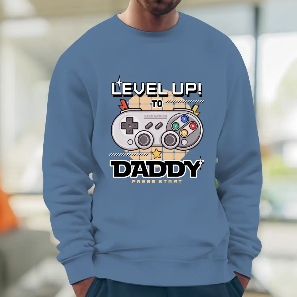 Level Up To Daddy - Custom Character - Personalized Gifts For Dad - T-Shirt