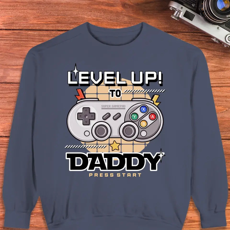 Level Up To Daddy - Custom Character - Personalized Gifts For Dad - T-Shirt