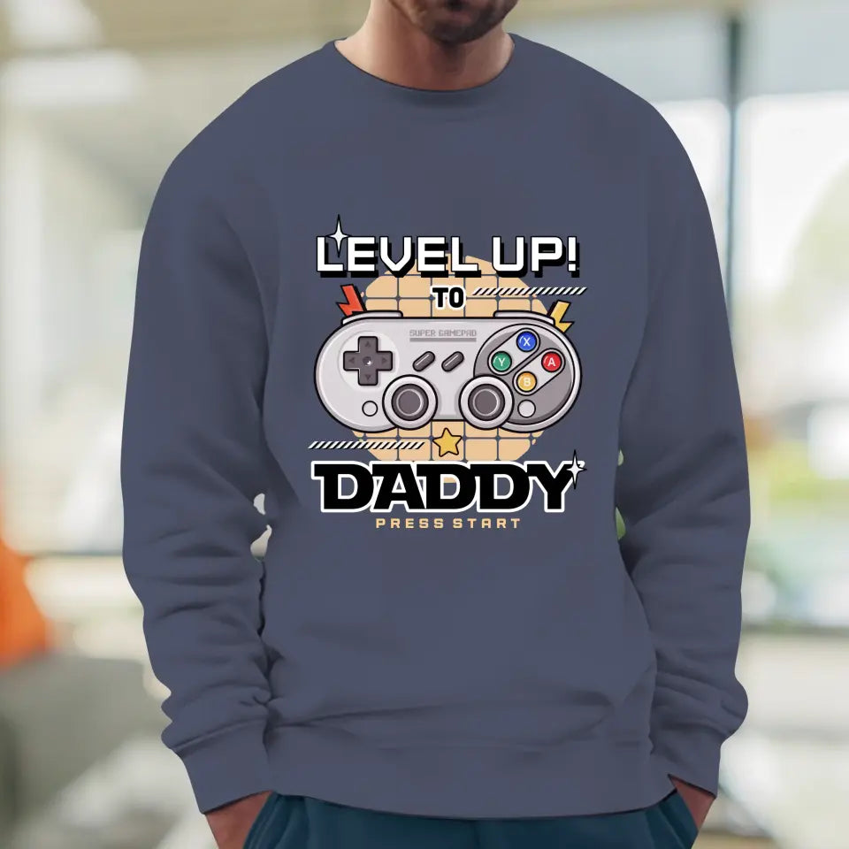 Level Up To Daddy - Custom Character - Personalized Gifts For Dad - T-Shirt