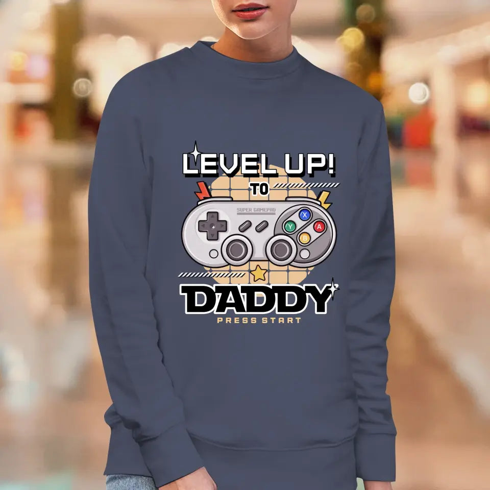 Level Up To Daddy - Custom Character - Personalized Gifts For Dad - T-Shirt