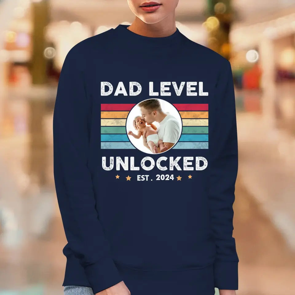 Dad Level Unlocked - Custom Year - Personalized Gifts For Dad - T-Shirt