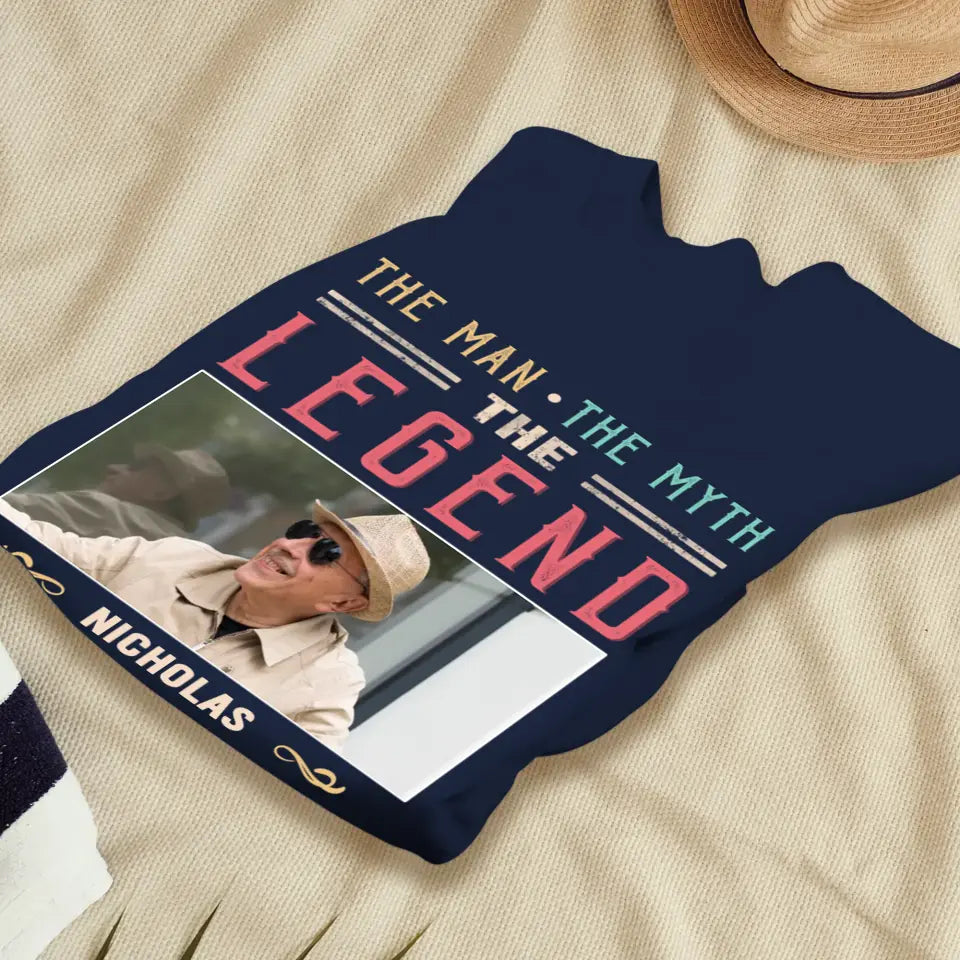 The Legend - Custom Photo - Personalized Gifts For Grandpa - T-Shirt