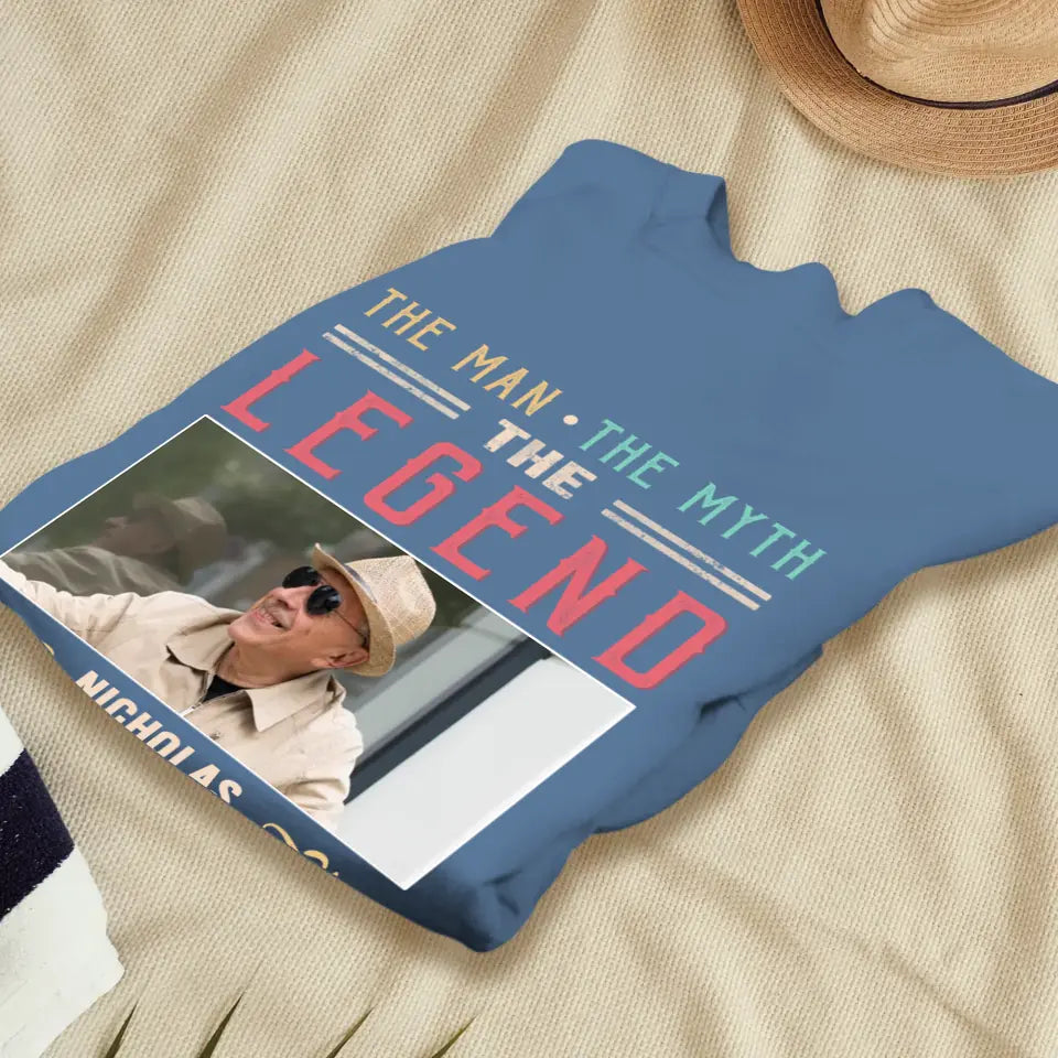 The Legend - Custom Photo - Personalized Gifts For Grandpa - T-Shirt