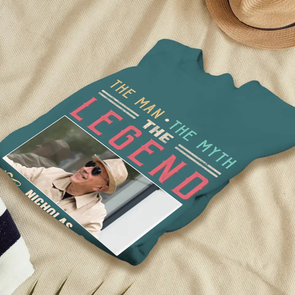 The Legend - Custom Photo - Personalized Gifts For Grandpa - T-Shirt