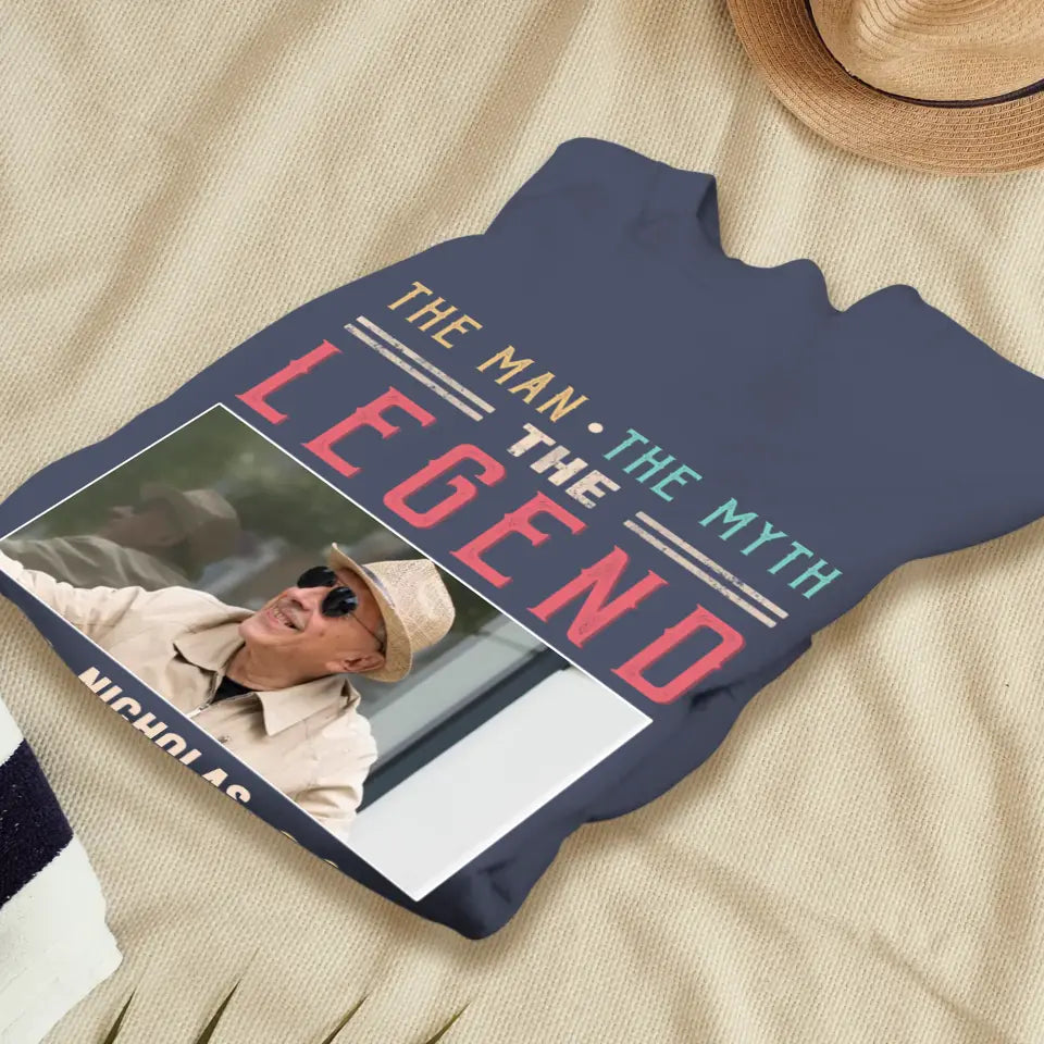 The Legend - Custom Photo - Personalized Gifts For Grandpa - T-Shirt