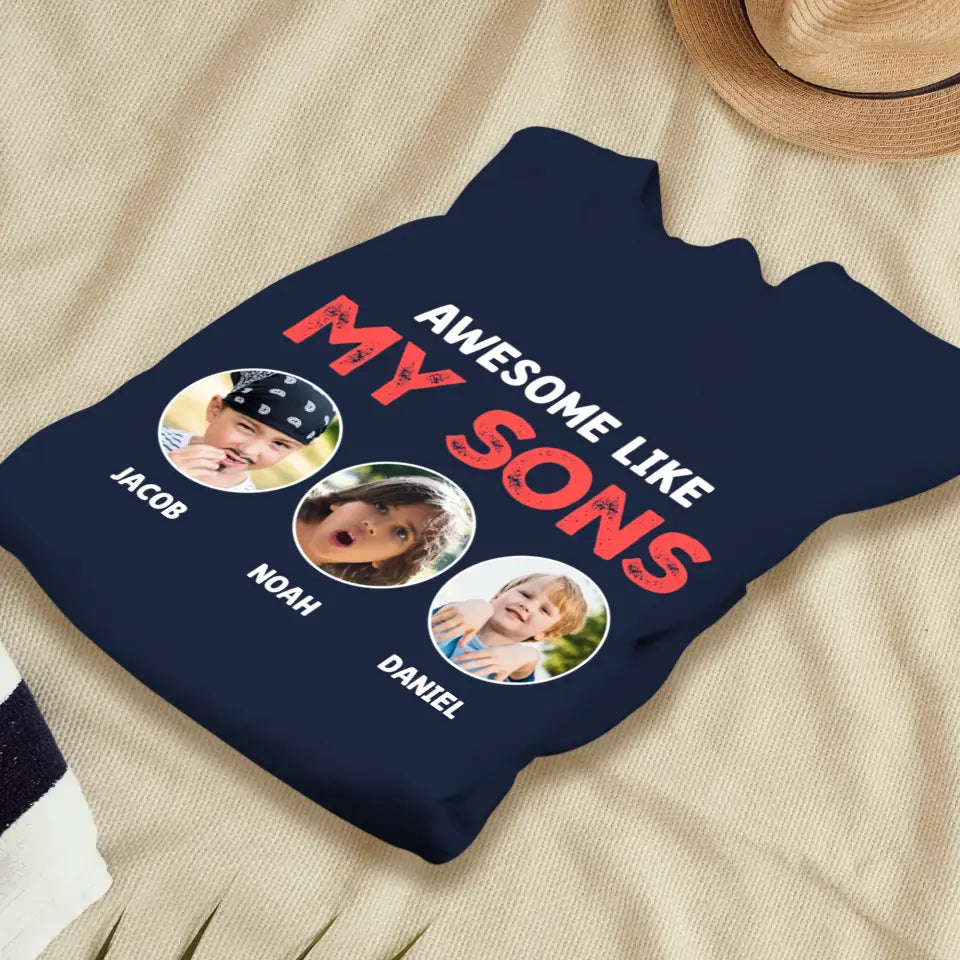 Awesome Kid - Custom Photo - Personalized Gifts For Dad - T-Shirt