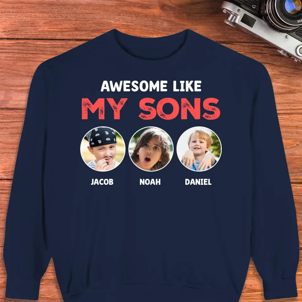 Awesome Kid - Custom Photo - Personalized Gifts For Dad - Sweater