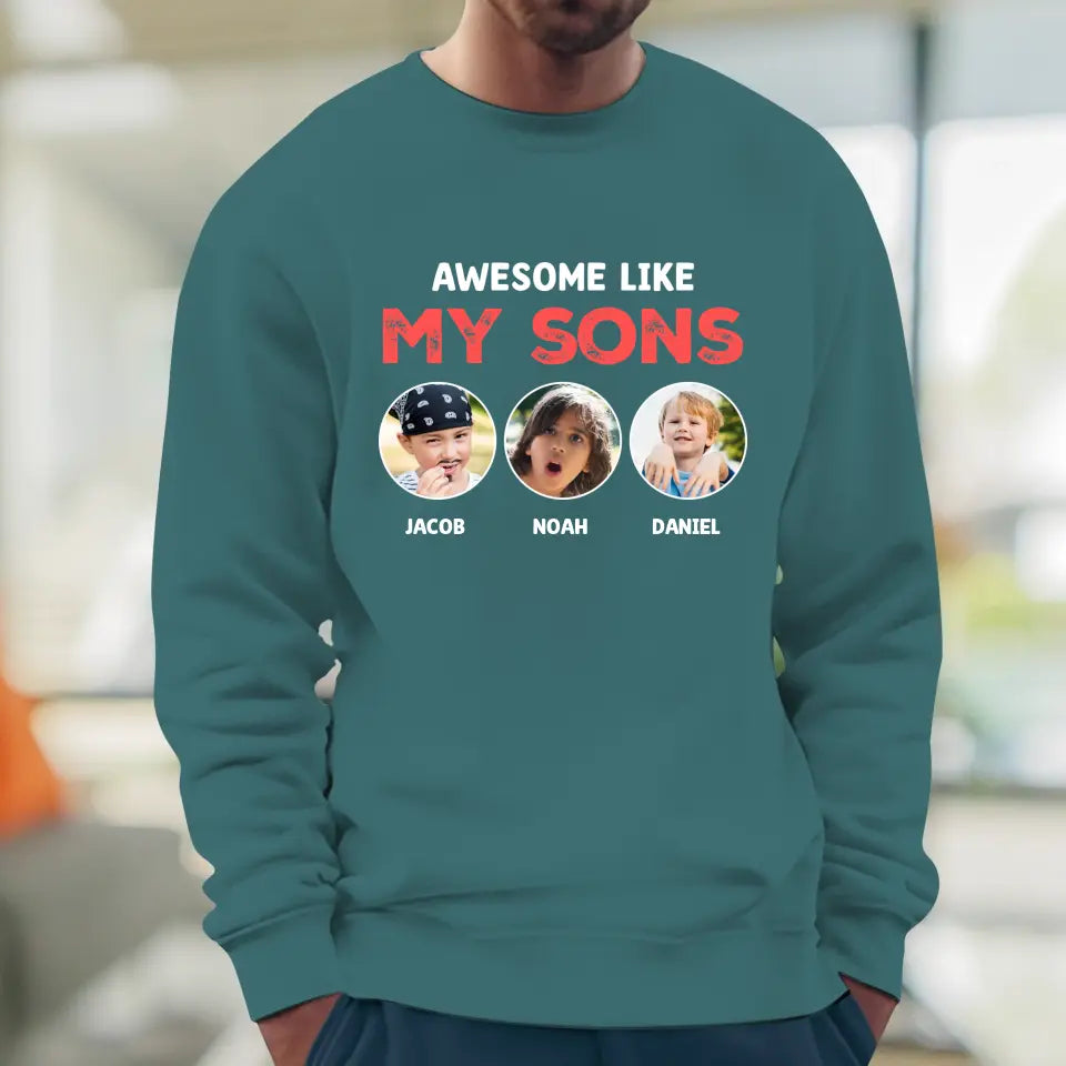 Awesome Kid - Custom Photo - Personalized Gifts For Dad - T-Shirt