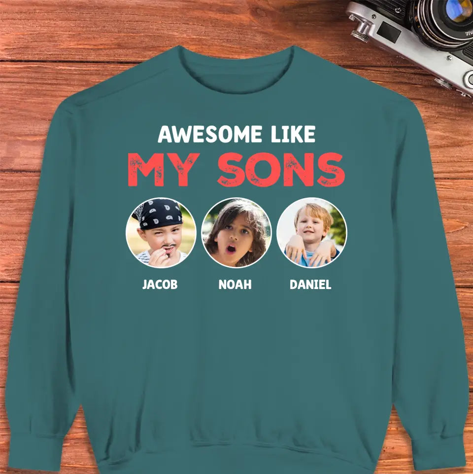 Awesome Kid - Custom Photo - Personalized Gifts For Dad - Sweater