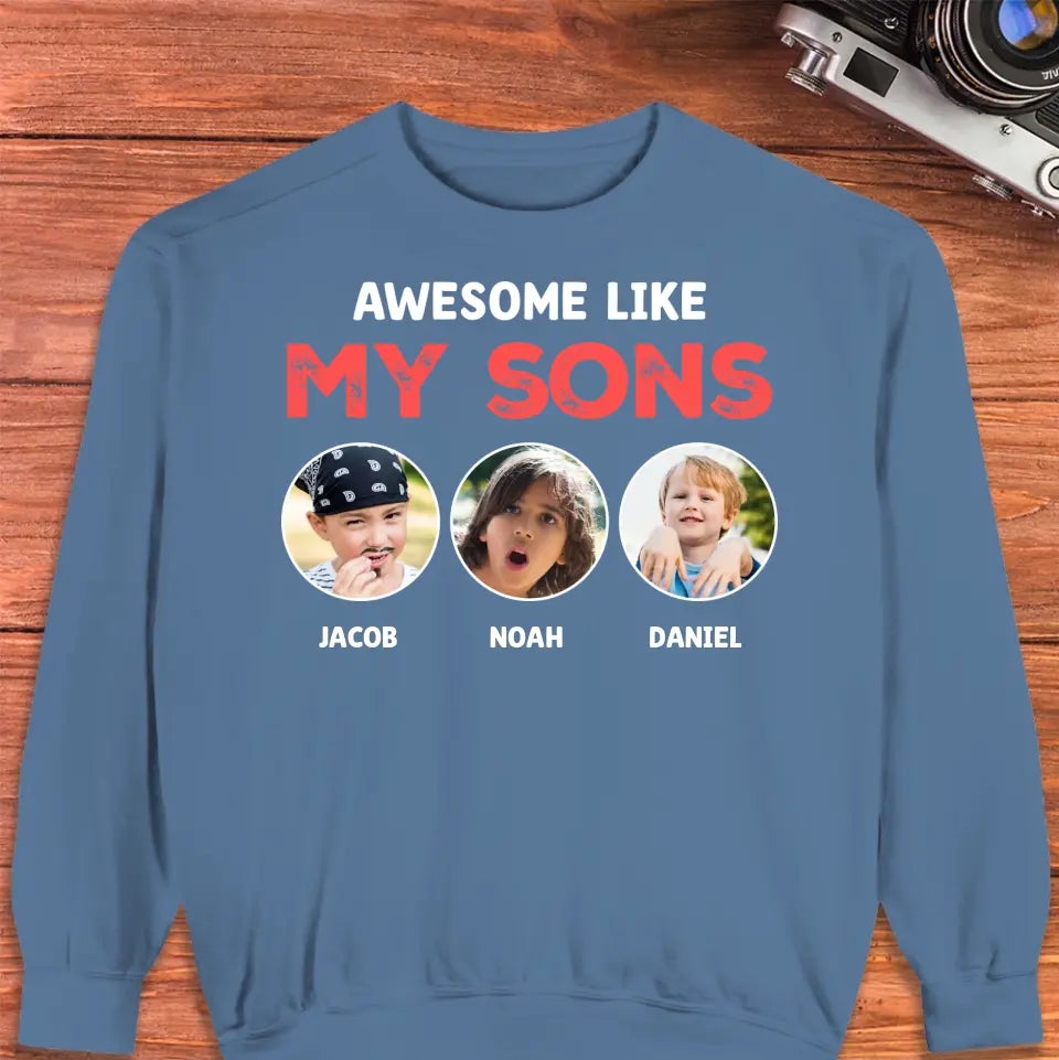 Awesome Kid - Custom Photo - Personalized Gifts For Dad - Hoodie