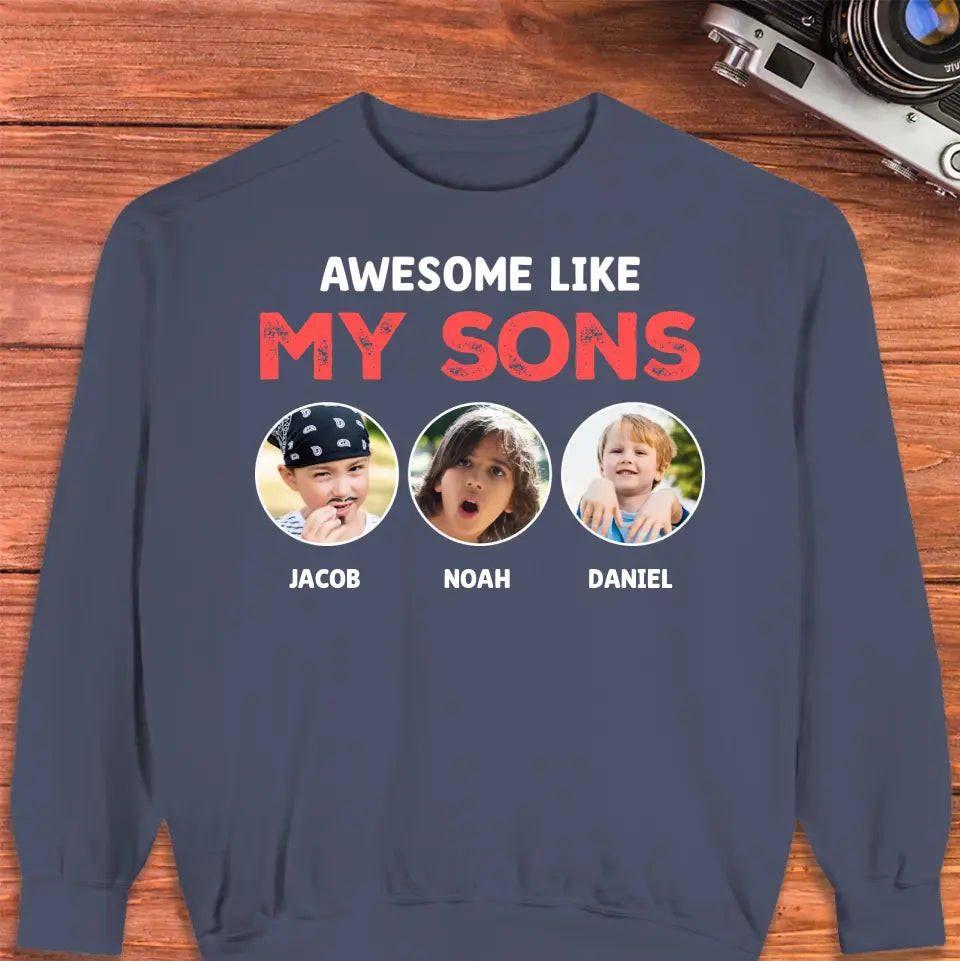 Awesome Kid - Custom Photo - Personalized Gifts For Dad - Sweater