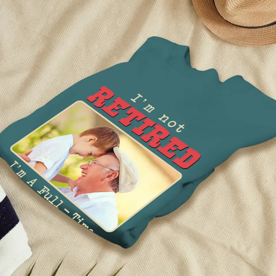 I'm A Full-Time Grandpa - Custom Photo - Personalized Gifts For Grandpa - Sweater