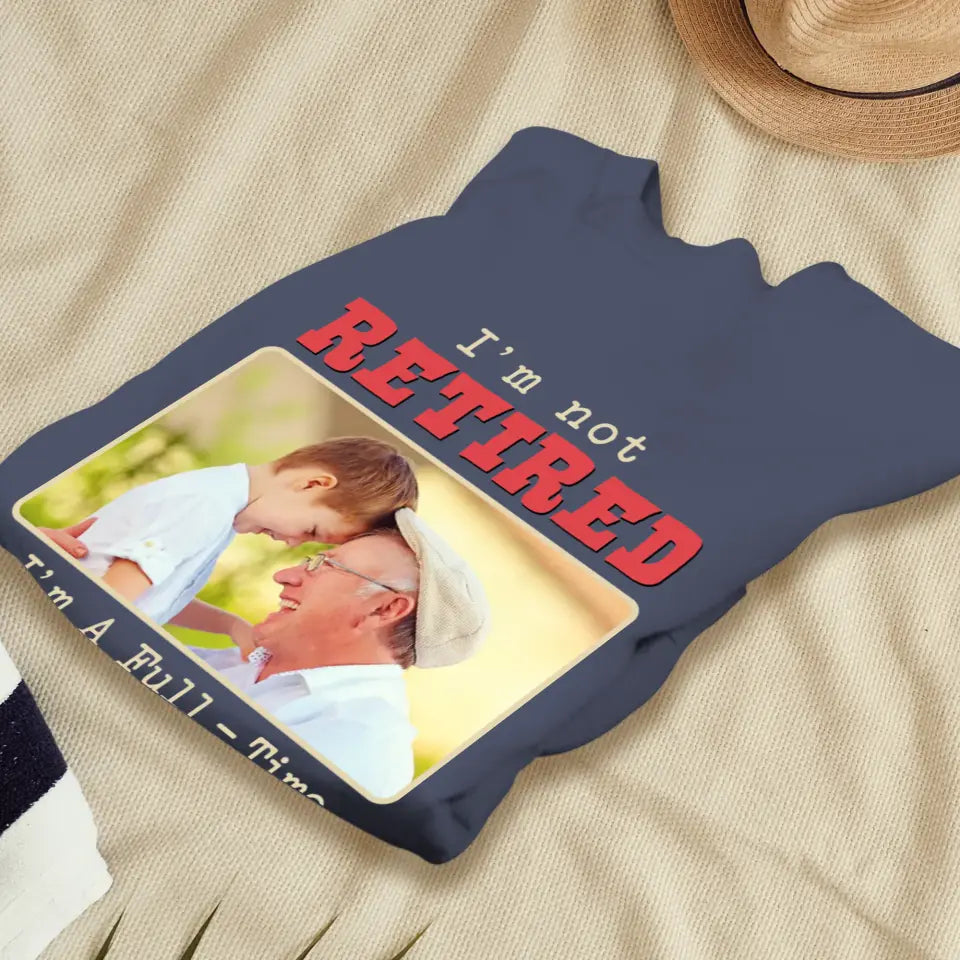 I'm A Full-Time Grandpa - Custom Photo - Personalized Gifts For Grandpa - Sweater