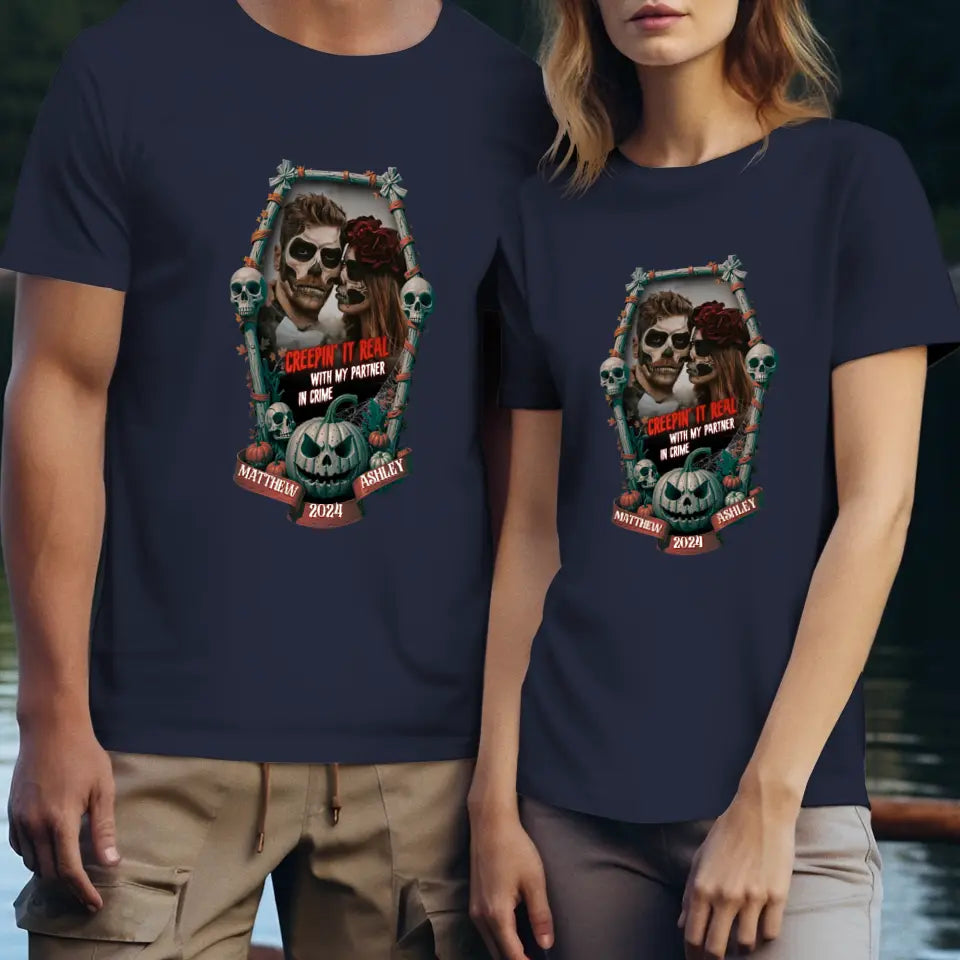 Creepin It Real - Custom Photo - Personalized Gifts for Couples - T-Shirt