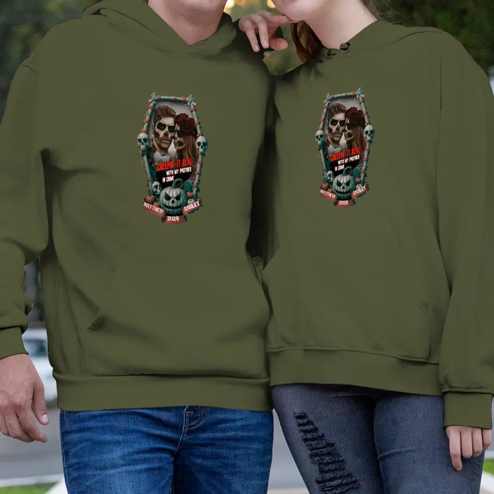 Creepin It Real - Custom Photo - Personalized Gifts For Couple - Hoodie
