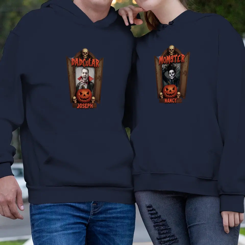 Dadcular & Momster - Custom Photo - Personalized Gifts For Couple - Hoodie