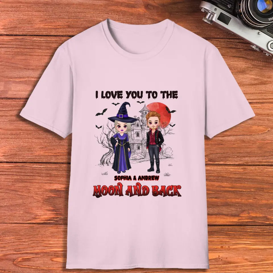 I Love You To The Moon And Back - Custom Name - Personalized Gifts for Couples - T-Shirt