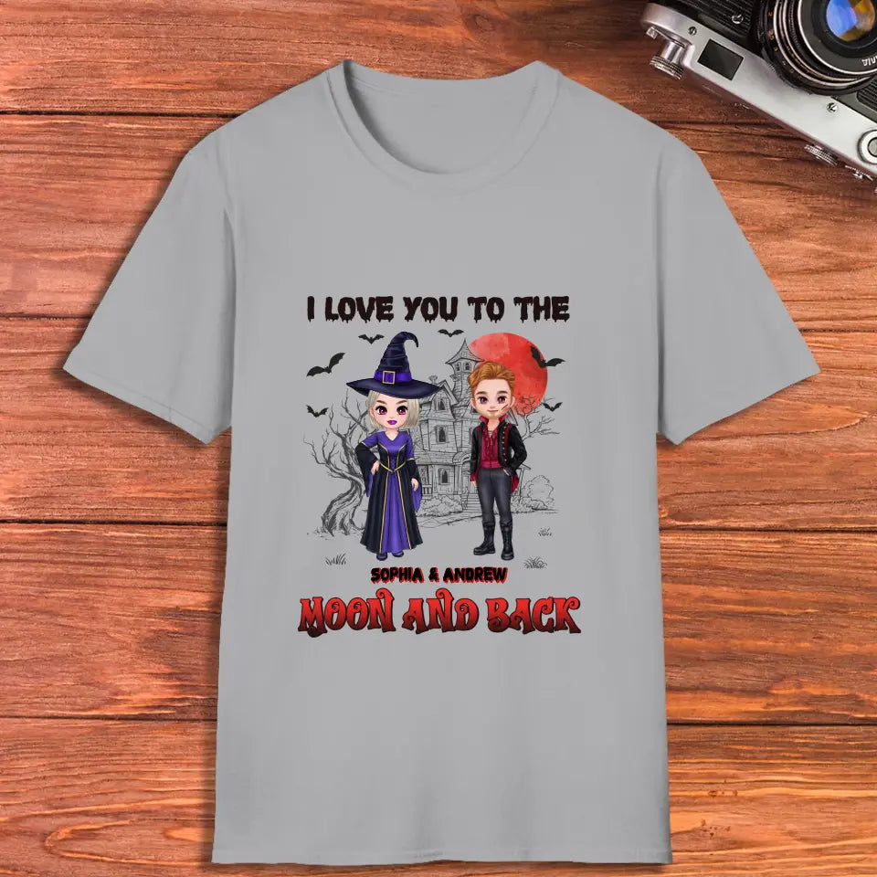 I Love You To The Moon And Back - Custom Name - Personalized Gifts for Couples - T-Shirt