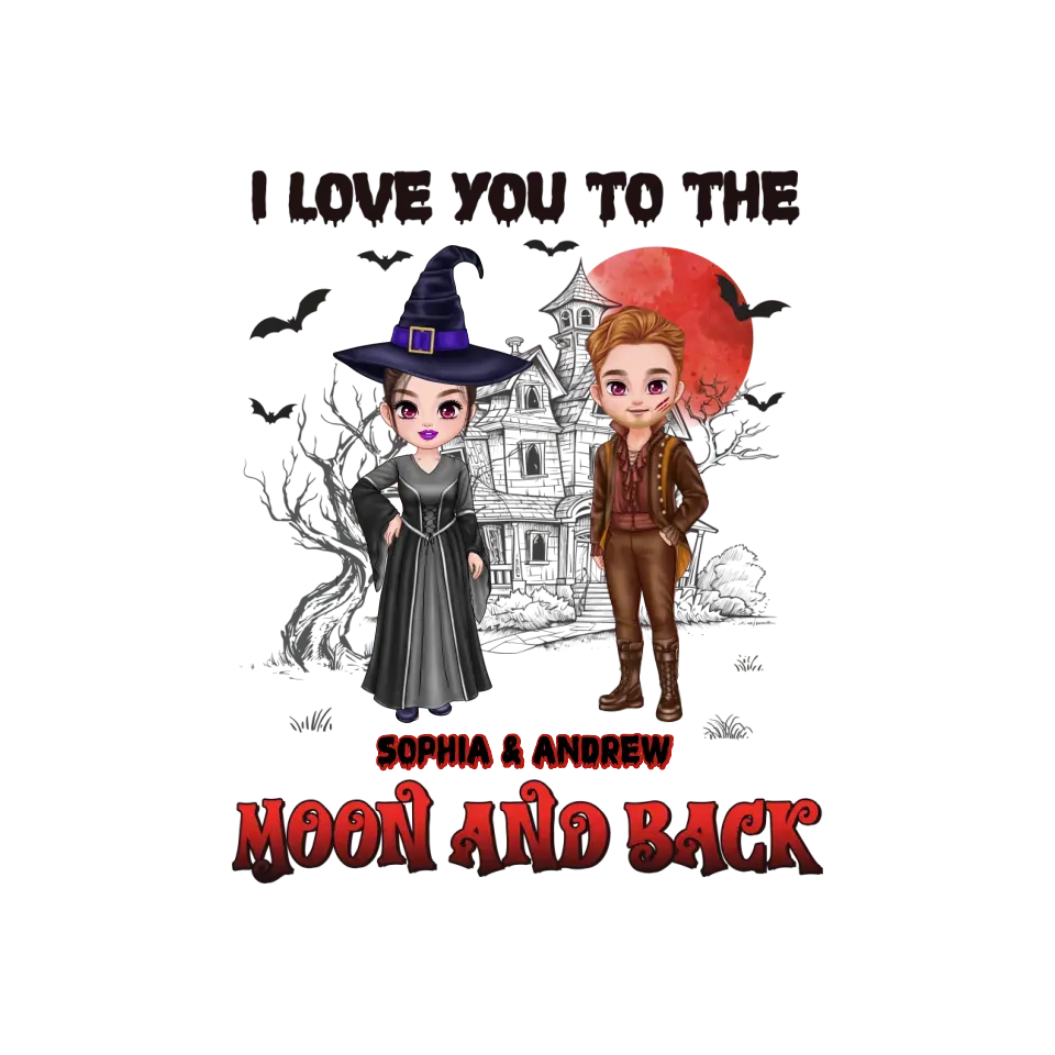 I Love You To The Moon And Back - Custom Name - Personalized Gifts for Couples - Hoodie