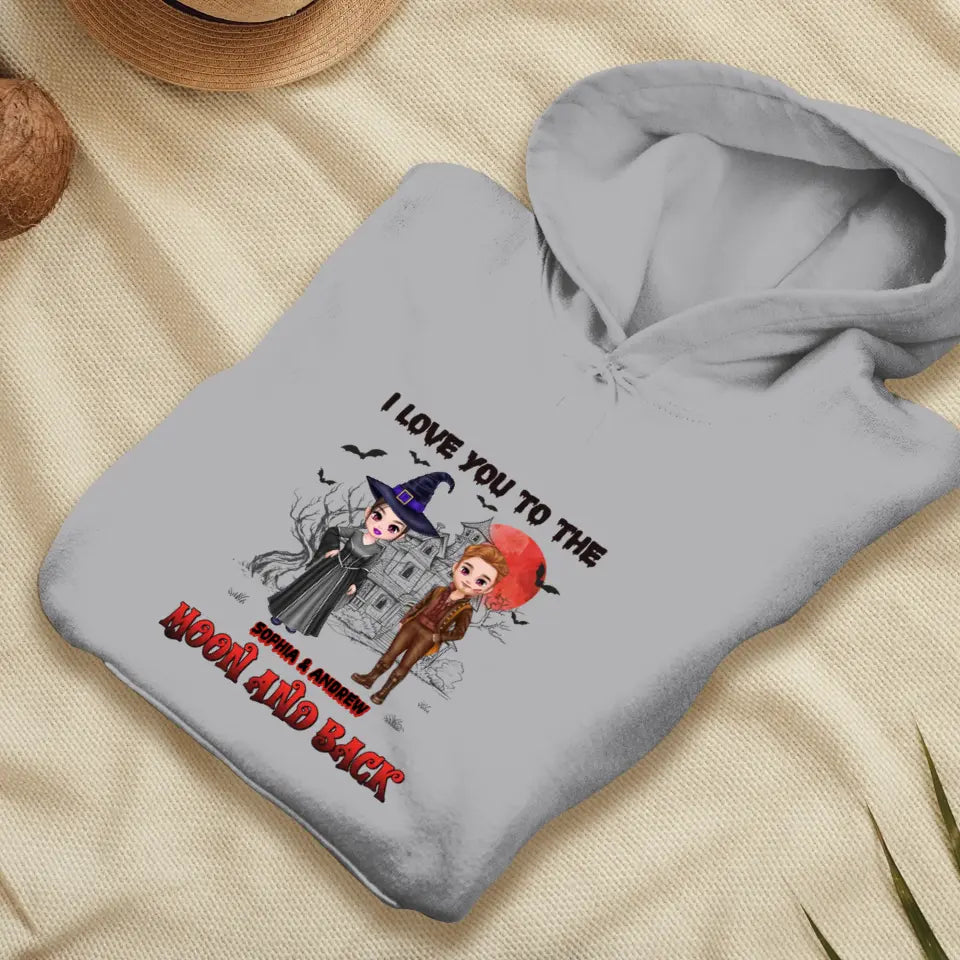 I Love You To The Moon And Back - Custom Name - Personalized Gifts for Couples - Hoodie