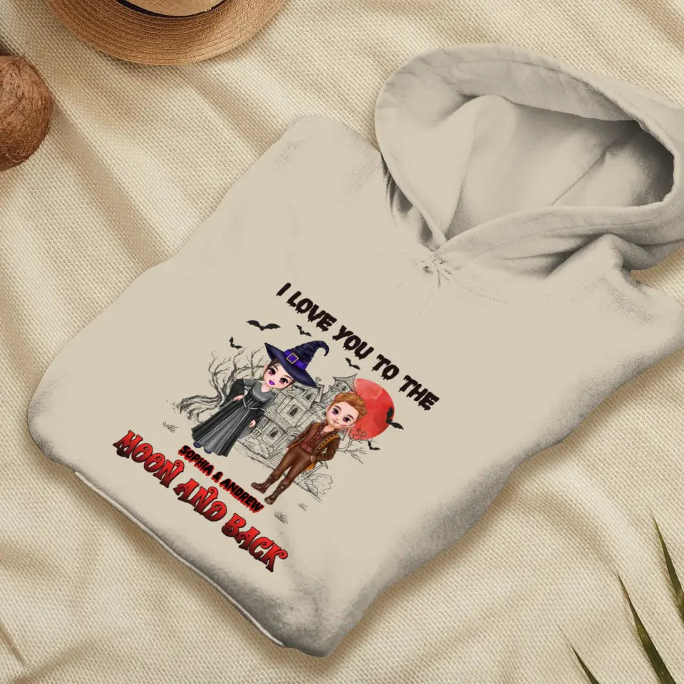 I Love You To The Moon And Back - Custom Name - Personalized Gifts for Couples - Hoodie