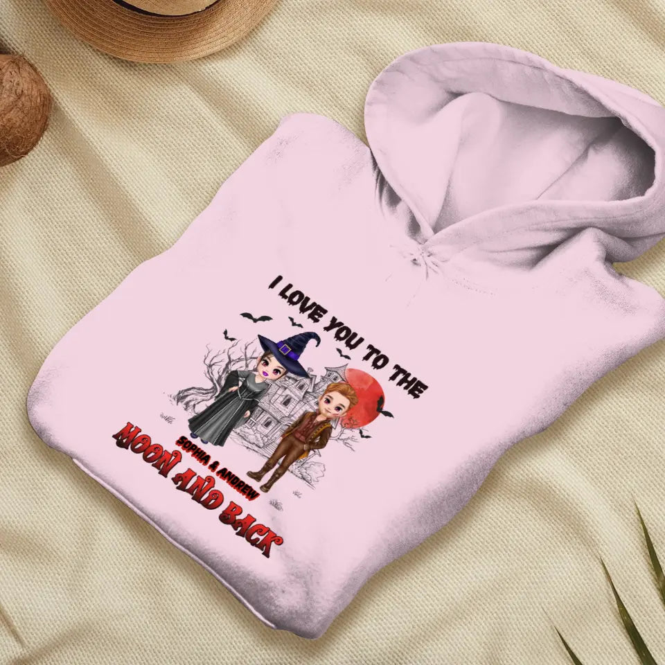 I Love You To The Moon And Back - Custom Name - Personalized Gifts for Couples - Hoodie