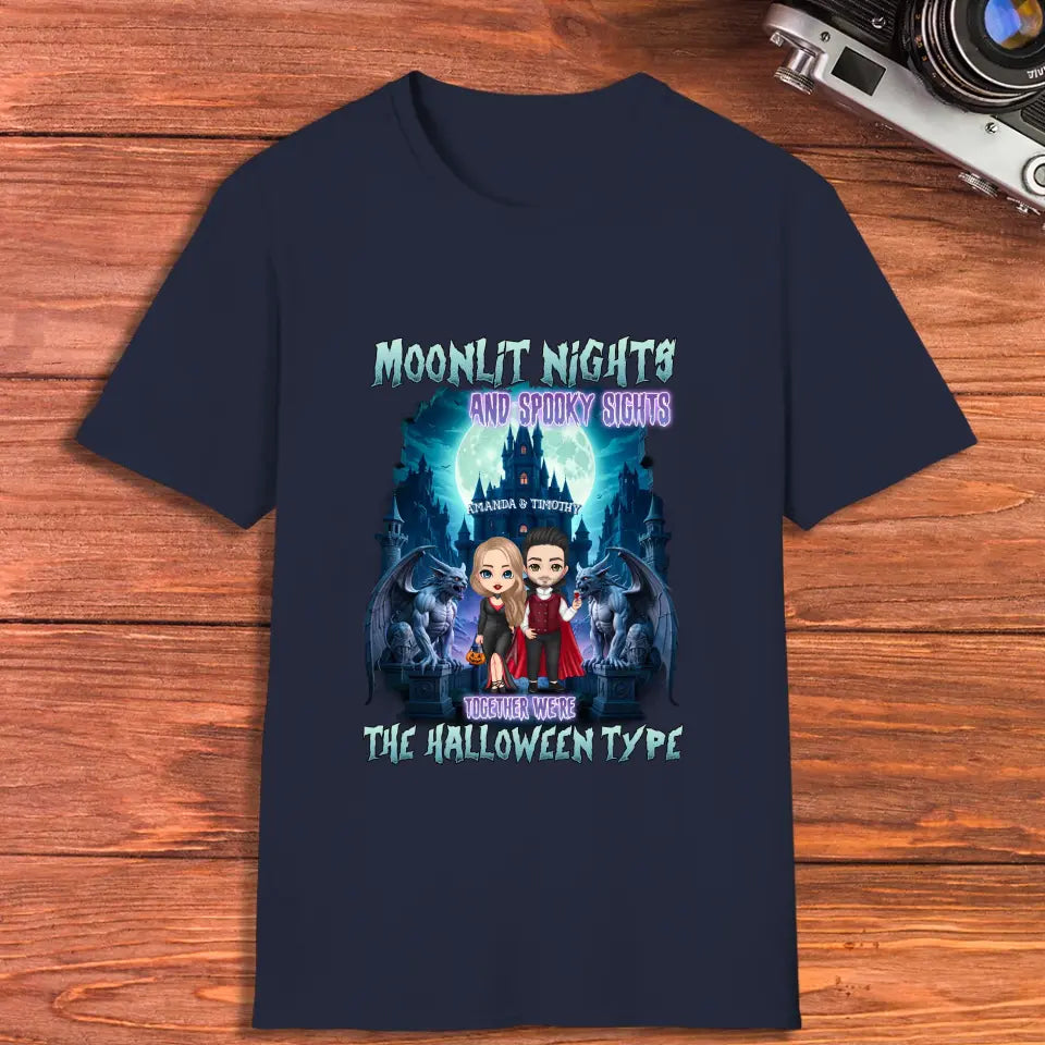 Moonlit Night - Custom Name - Personalized Gifts for Couples - T-Shirt