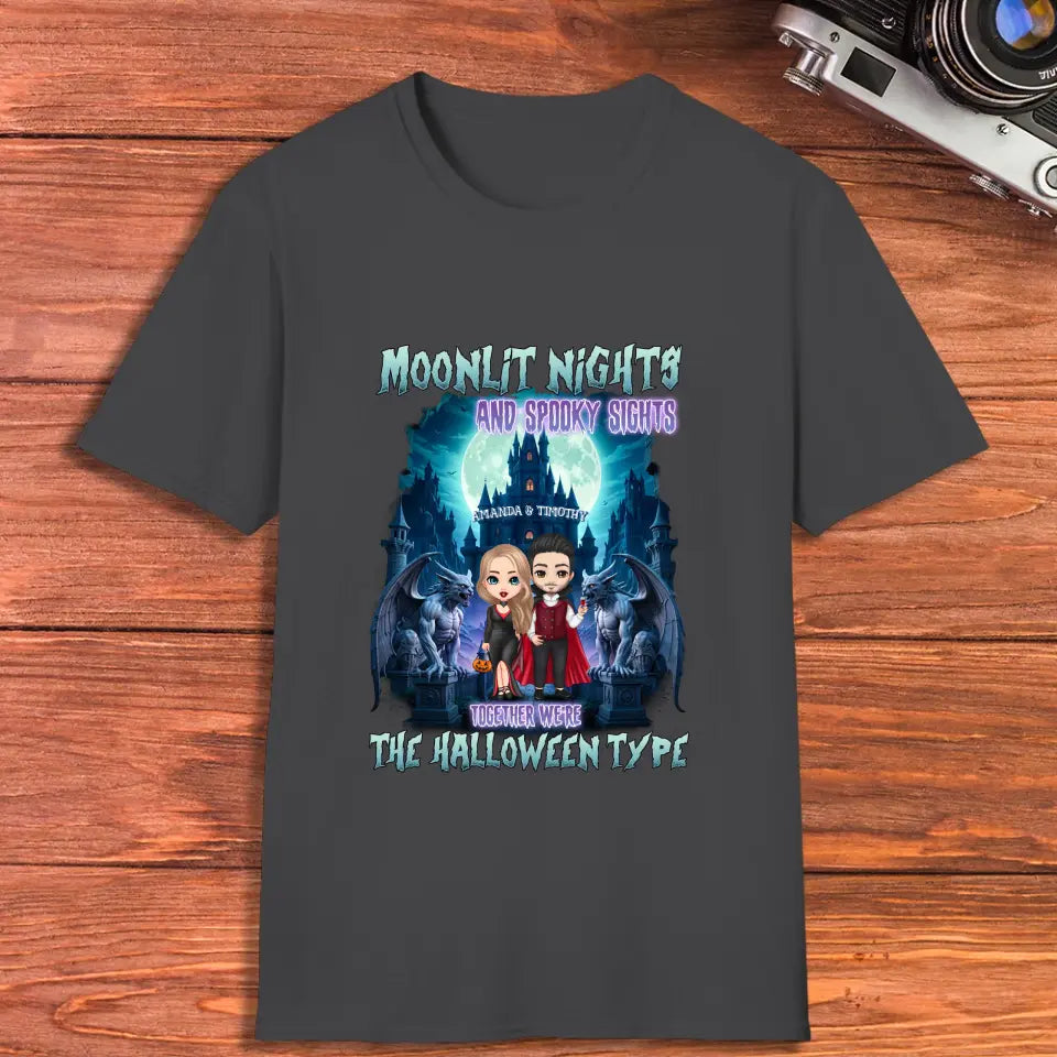 Moonlit Night - Custom Name - Personalized Gifts for Couples - T-Shirt