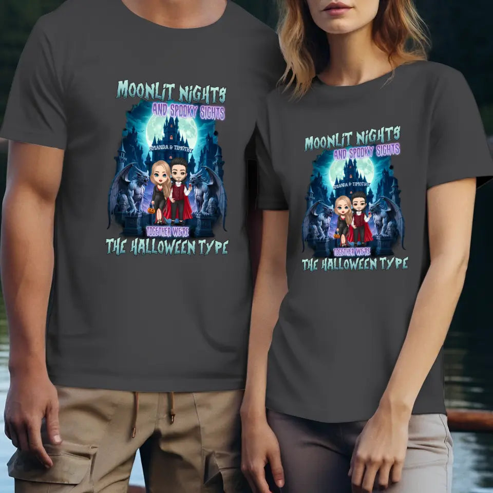 Moonlit Night - Custom Name - Personalized Gifts for Couples - T-Shirt