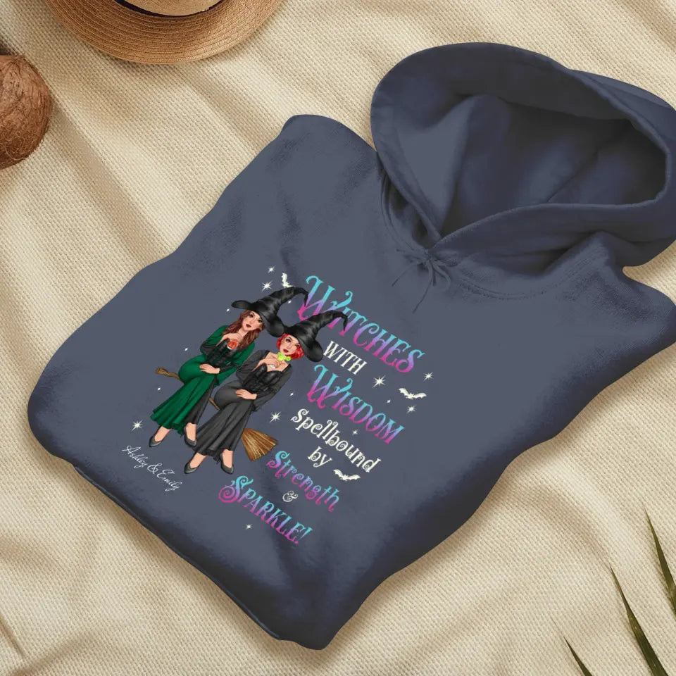 Witches With Wisdom - Custom Name - Personalized Gifts For Bestie - T-shirt