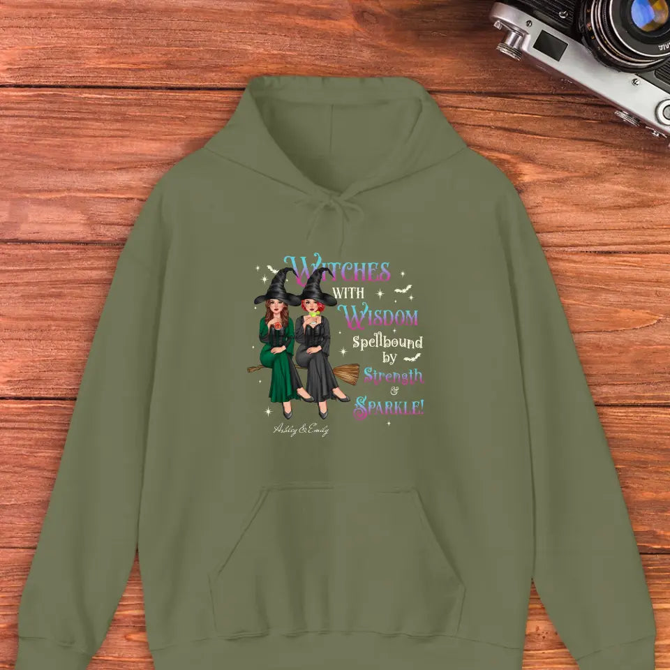 Witches With Wisdom - Custom Name - Personalized Gifts For Bestie - T-shirt