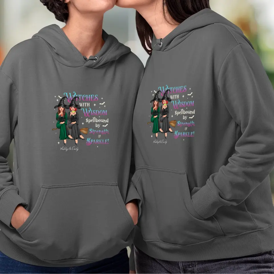 Witches With Wisdom - Custom Name - Personalized Gifts For Bestie - T-shirt