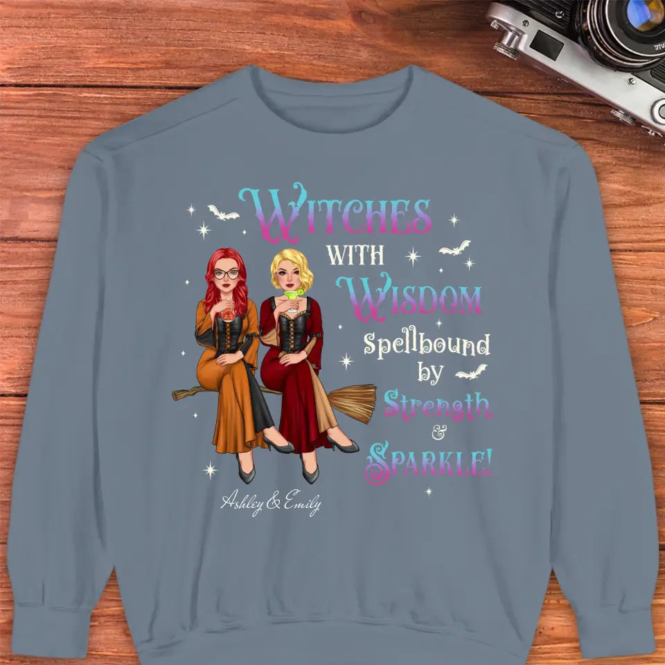 Witches With Wisdom - Custom Name - Personalized Gifts For Bestie - T-shirt