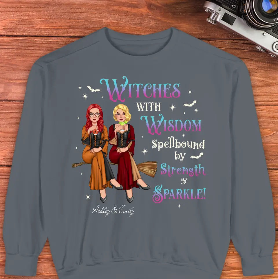 Witches With Wisdom - Custom Name - Personalized Gifts For Bestie - T-shirt