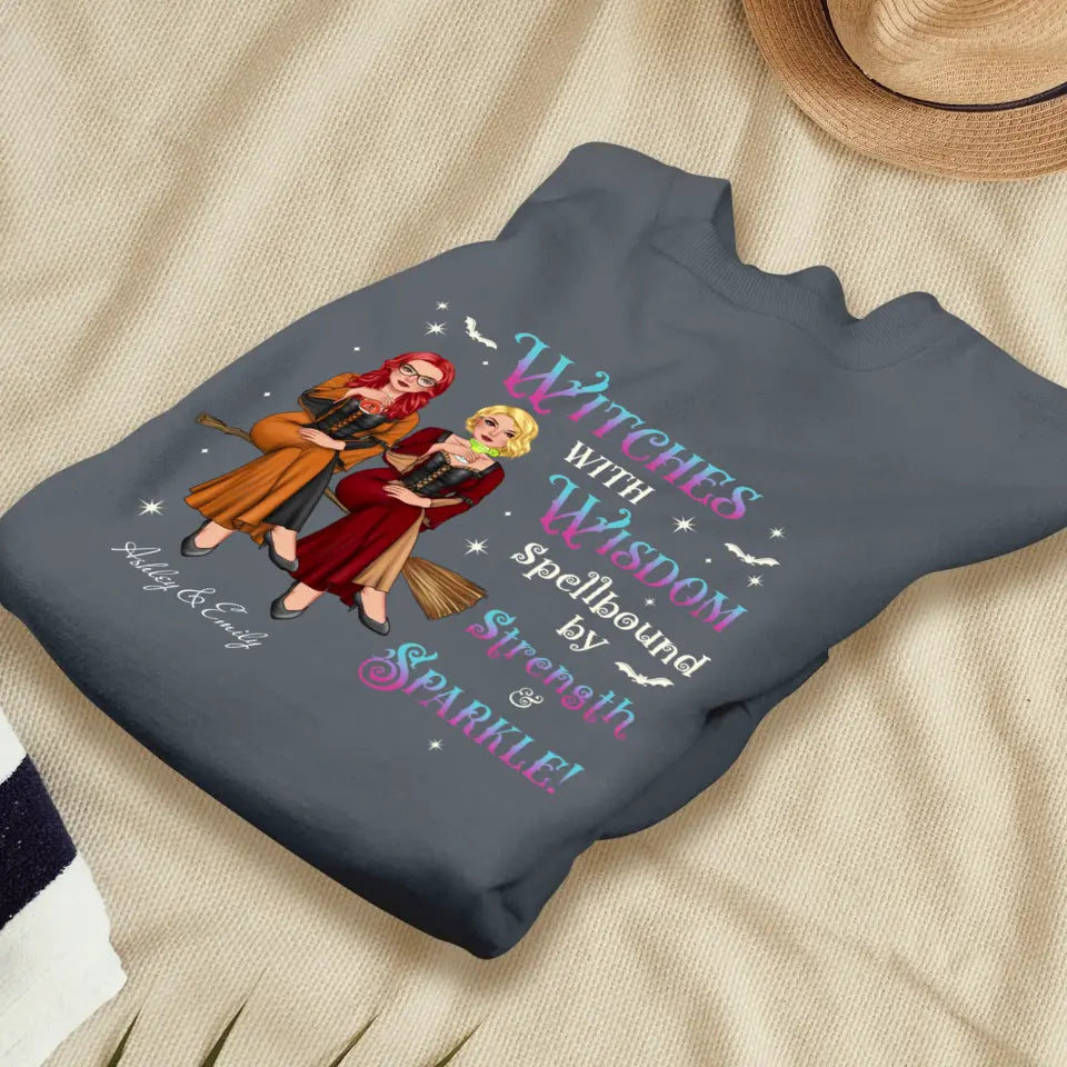 Witches With Wisdom - Custom Name - Personalized Gifts For Bestie - T-shirt