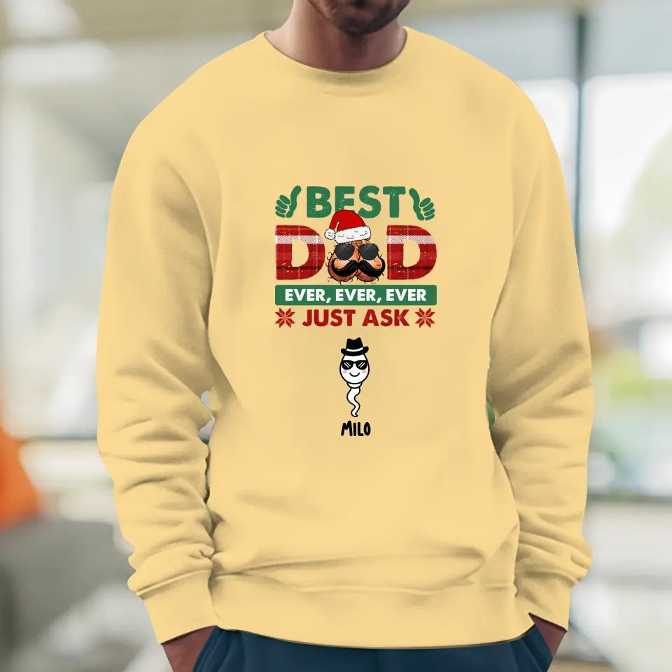 Best Dad Ever -  Custom Name - Personalized Gifts For Dad - Family Sweater