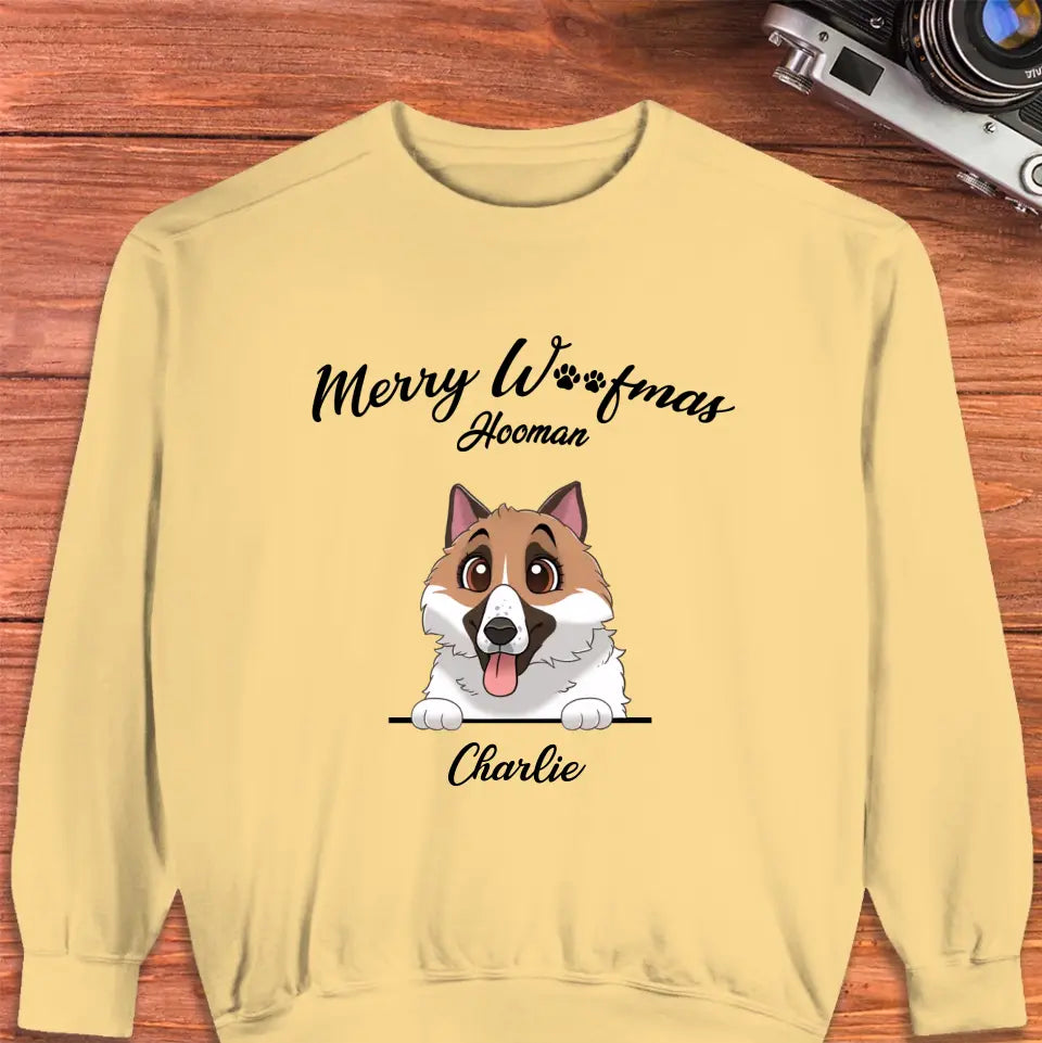 Merry Woofmas - Custom Name - Personalized Gifts For Dog Lovers - T-shirt