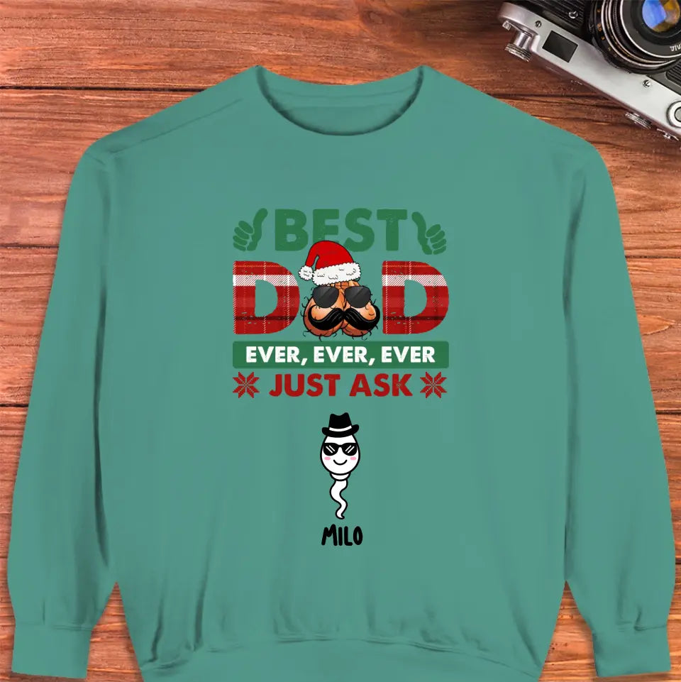 Best Dad Ever -  Custom Name - Personalized Gifts For Dad - Family Sweater