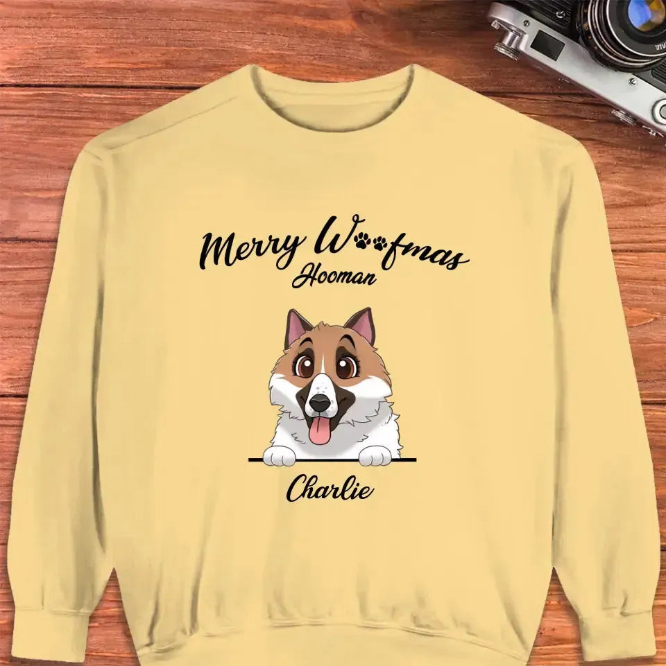 Merry Woofmas - Custom Name - Personalized Gifts For Dog Lovers - Sweater