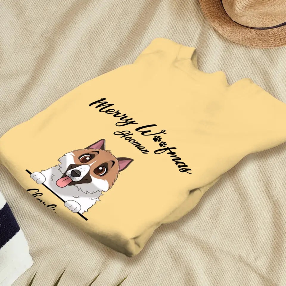 Merry Woofmas - Custom Name - Personalized Gifts For Dog Lovers - T-shirt