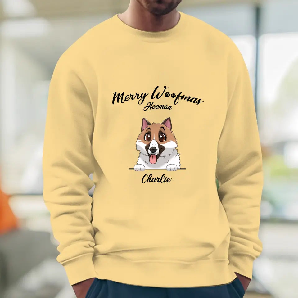 Merry Woofmas - Custom Name - Personalized Gifts For Dog Lovers - T-shirt