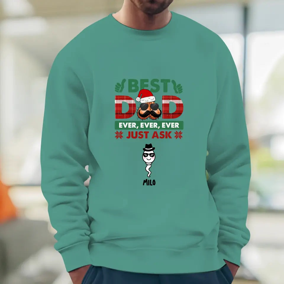 Best Dad Ever -  Custom Name - Personalized Gifts For Dad - Family Sweater