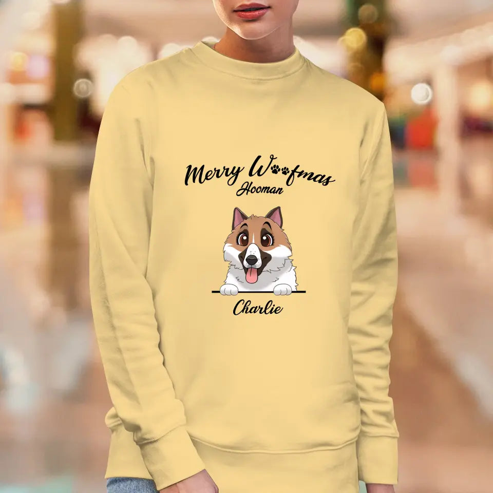 Merry Woofmas - Custom Name - Personalized Gifts For Dog Lovers - T-shirt